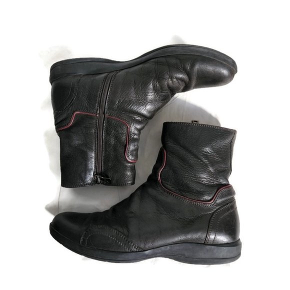 Prada Shoes - PRADA boots leather brown red sz 35